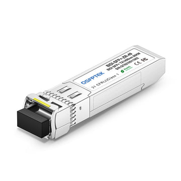 Brocade 10G-SFPP-BXU-80K Compatible 10GBASE-BX80-U BiDi SFP+ 1490nm-TX/1550nm-RX 80km DDM LC SMF Transceiver